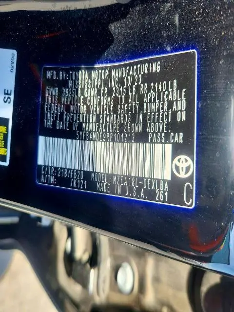 2024 TOYOTA COROLLA LE  