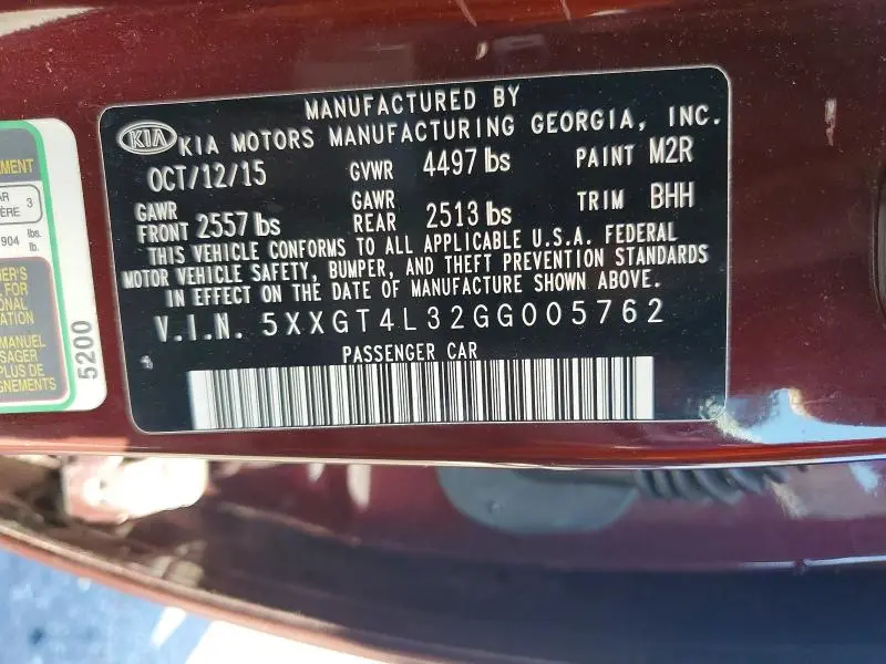 2016 KIA OPTIMA LX  