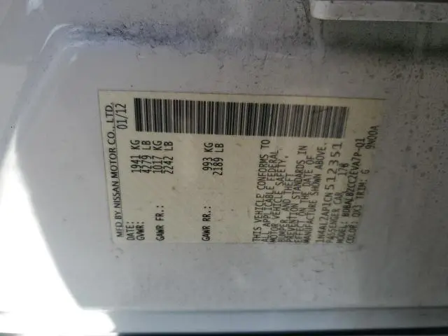 2012 NISSAN ALTIMA BASE  