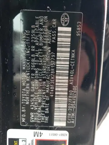 2011 TOYOTA CAMRY BASE