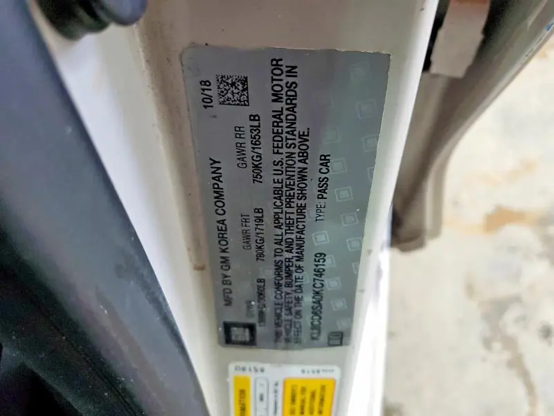 2019 CHEVROLET SPARK 1LT  