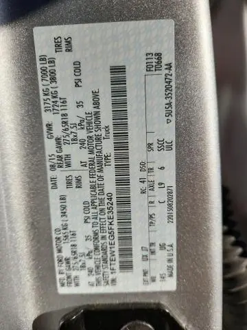 2015 FORD F150 SUPERCREW  