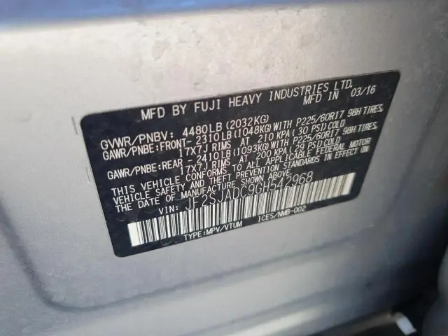 2016 SUBARU FORESTER 2.5I PREMIUM  