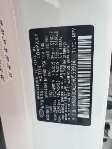 2017 HYUNDAI TUCSON LIMITED  