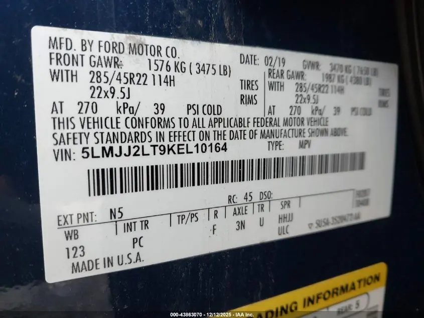 2019 LINCOLN NAVIGATOR RESERVE