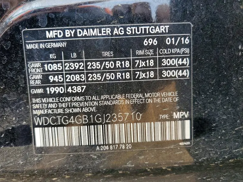 2016 MERCEDES-BENZ GLA 250 4MATIC  