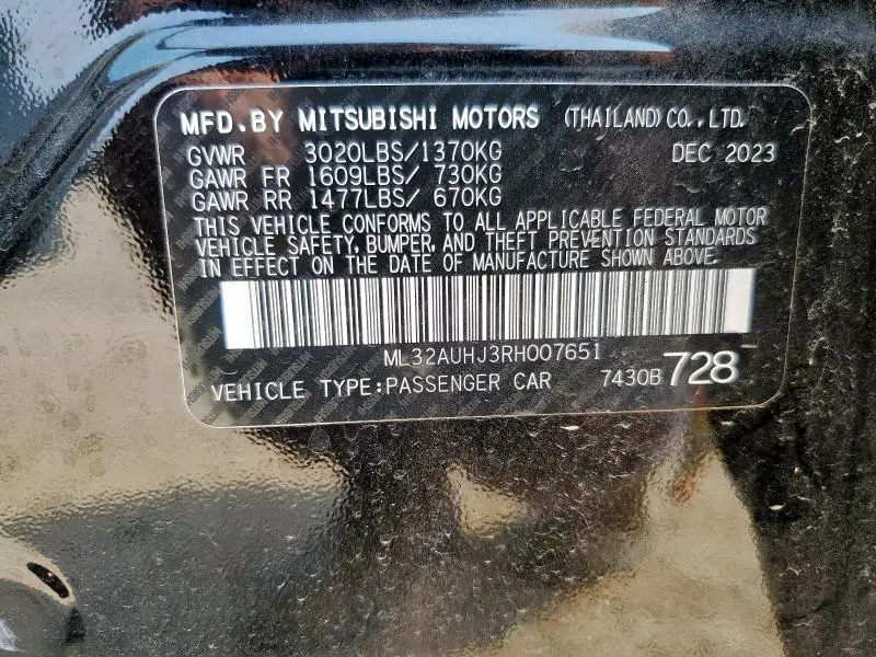 2024 MITSUBISHI MIRAGE ES  