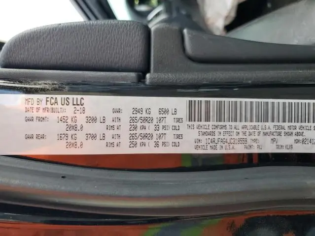 2018 JEEP GRAND CHEROKEE LAREDO  