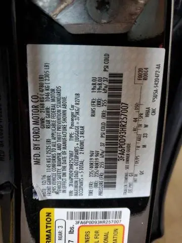 2017 FORD FUSION TITANIUM  