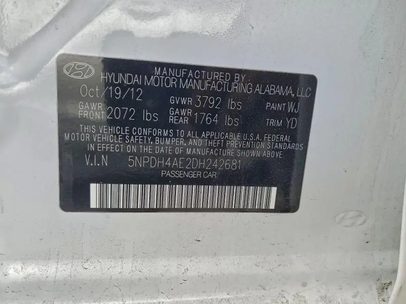 2013 HYUNDAI ELANTRA GLS  