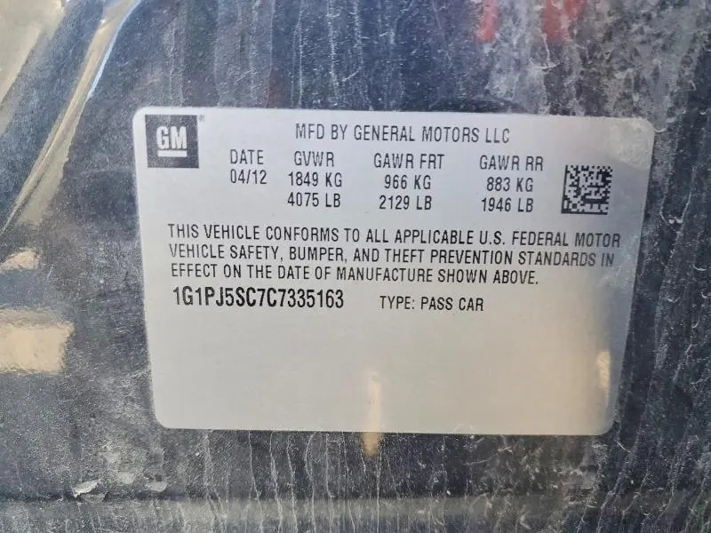 2012 CHEVROLET CRUZE ECO  