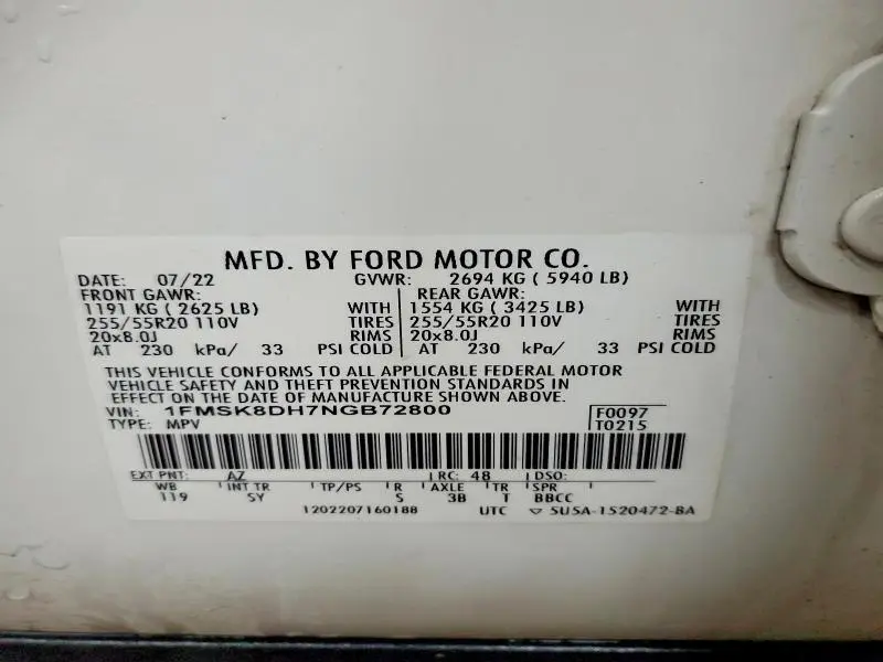 2022 FORD EXPLORER XLT  