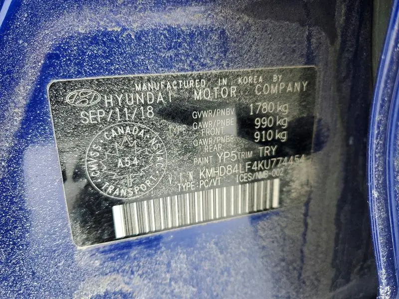 2019 HYUNDAI ELANTRA   