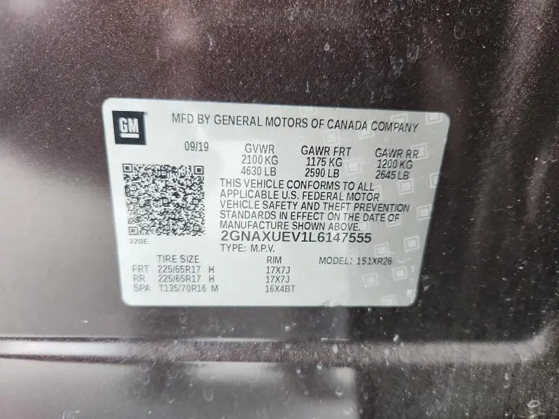 2020 CHEVROLET EQUINOX LT  