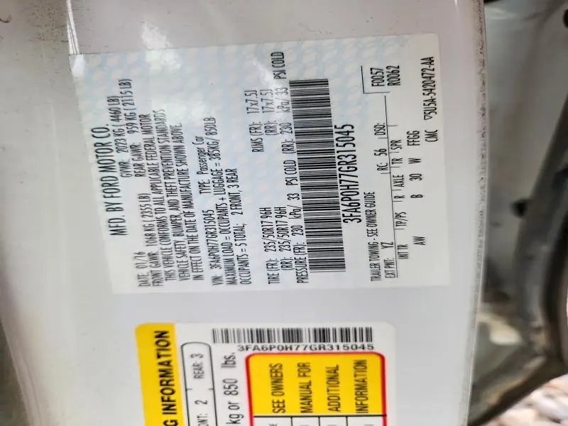 2016 FORD FUSION SE  