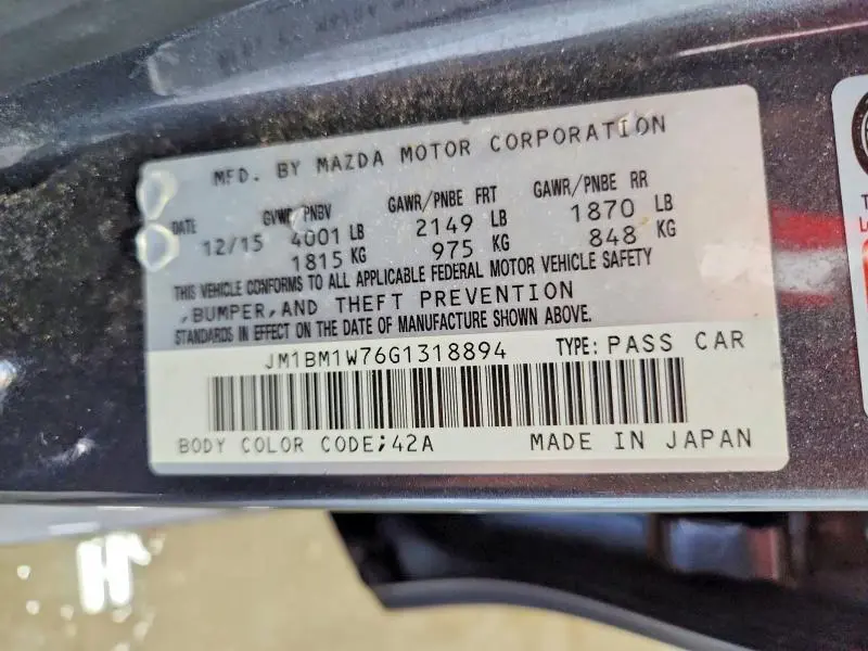2016 MAZDA 3 TOURING  