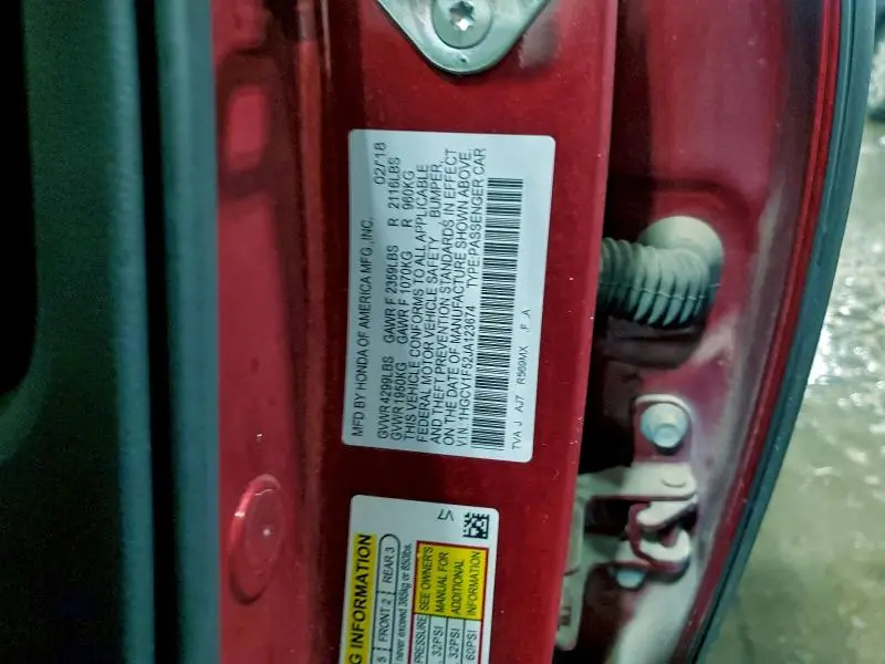 2018 HONDA ACCORD   