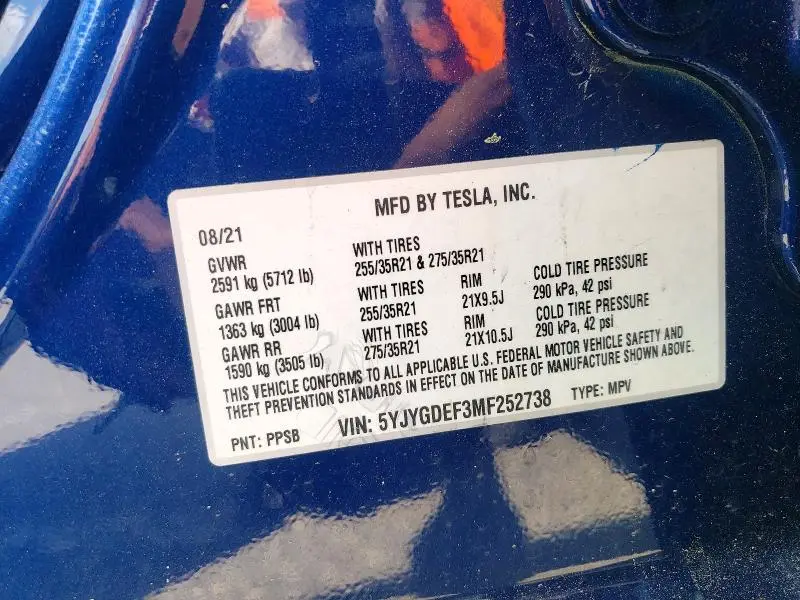 2021 TESLA MODEL Y   