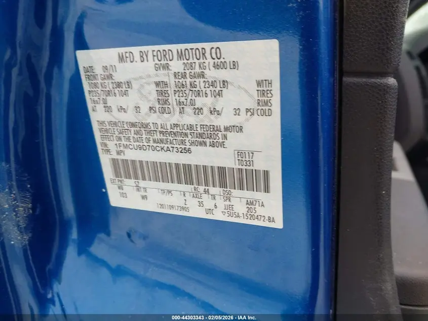 2012 FORD ESCAPE XLT