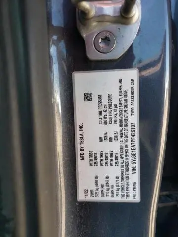2023 TESL MODEL 3   