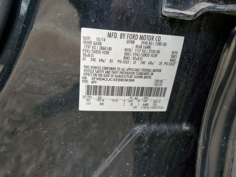 2014 FORD EDGE SEL  