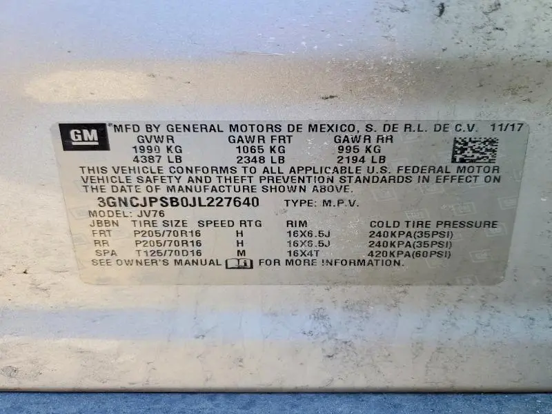 2018 CHEVROLET TRAX 1LT  