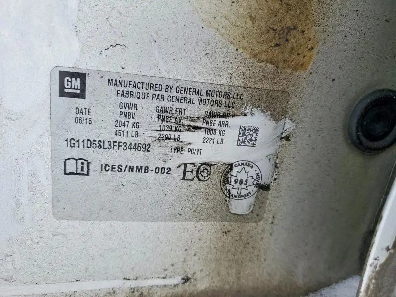 2015 CHEVROLET MALIBU 2LT  