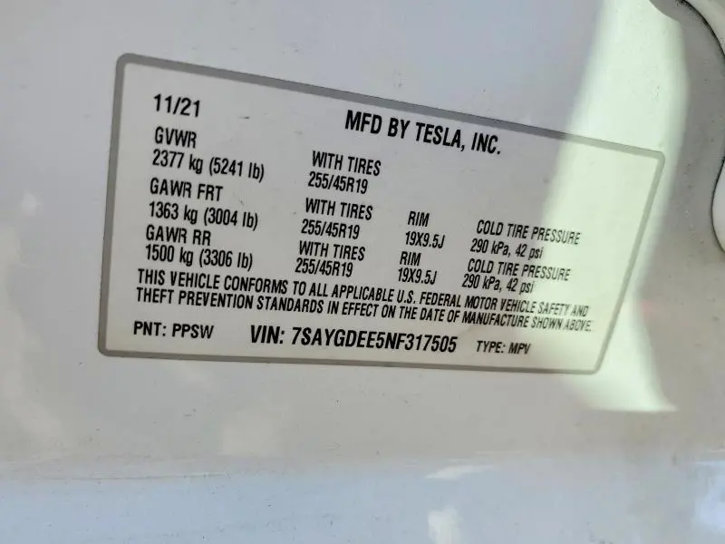 2022 TESLA MODEL Y   