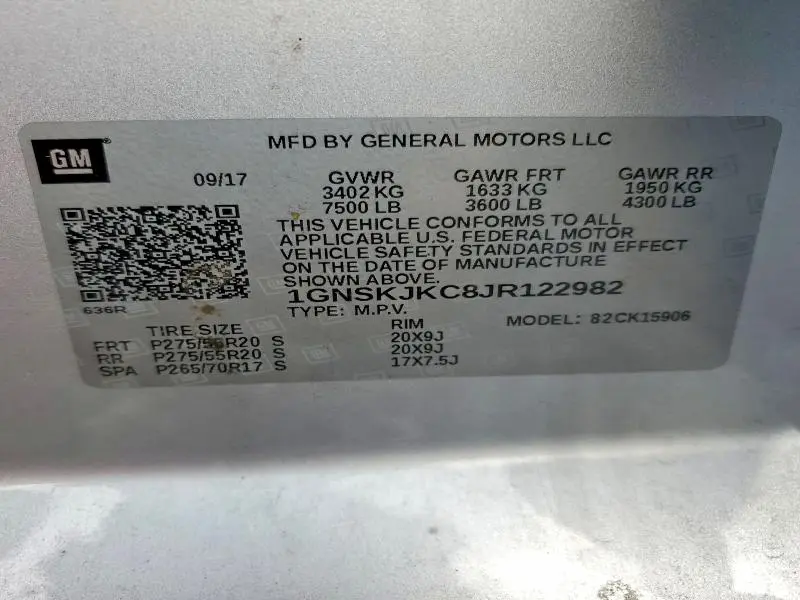 2018 CHEVROLET SUBURBAN K1500 PREMIER  
