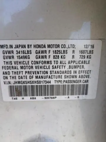 2017 HONDA FIT LX  