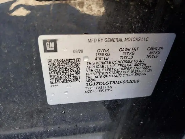 2021 CHEVROLET MALIBU LT  