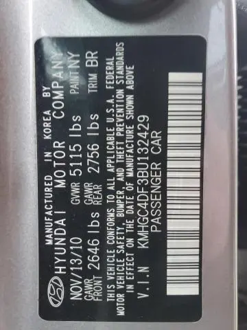 2011 HYUNDAI GENESIS 4.6L