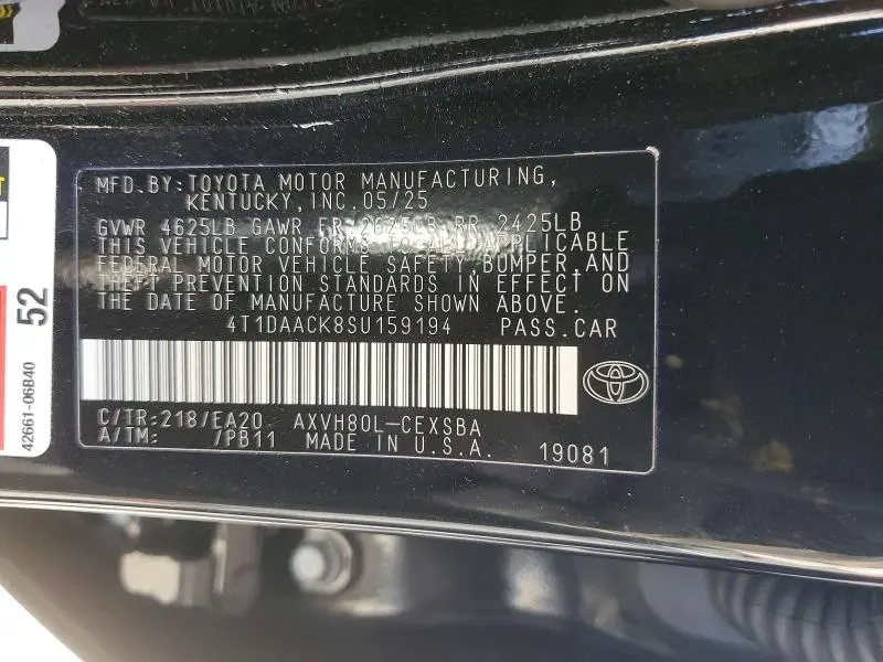 2025 TOYOTA CAMRY SE  