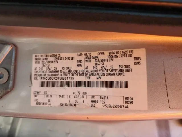 2015 FORD ESCAPE TITANIUM