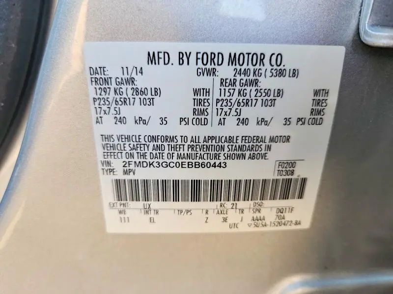 2014 FORD EDGE SE  