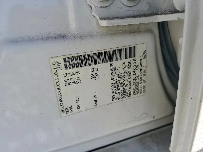 2010 NISSAN ALTIMA BASE  