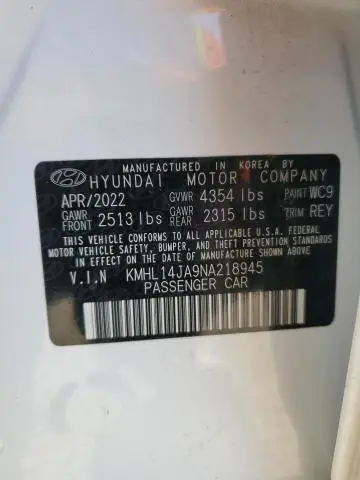 2022 HYUNDAI SONATA SEL  