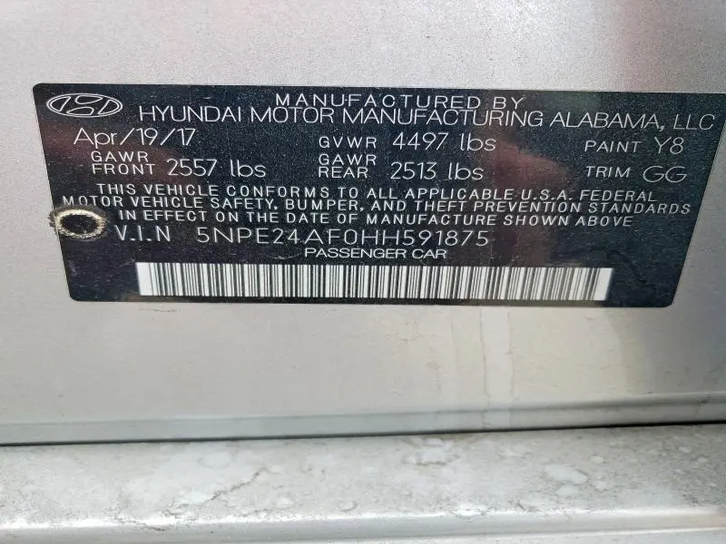2017 HYUNDAI SONATA SE  