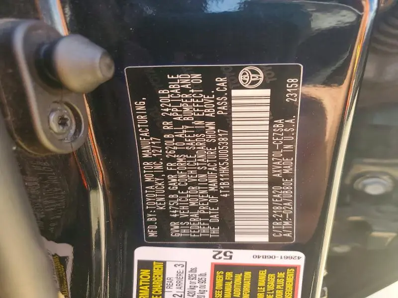 2018 TOYOTA CAMRY SE  
