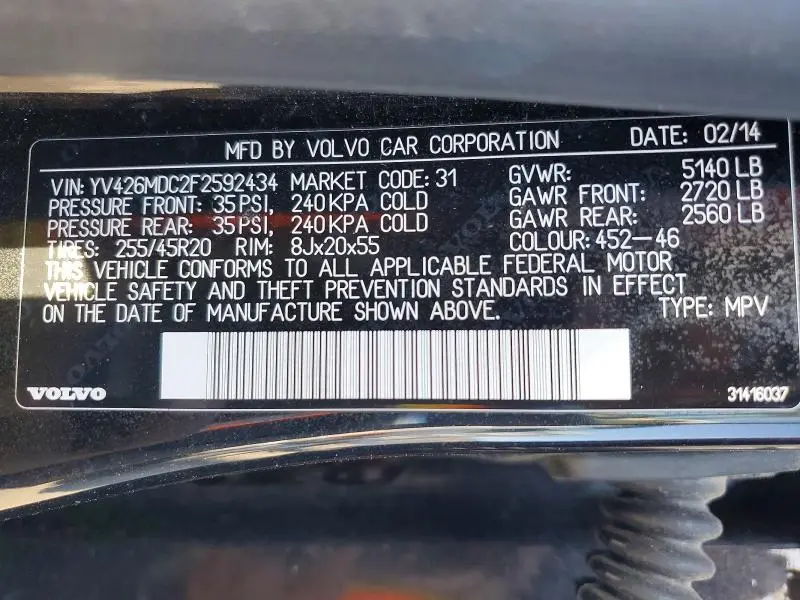2014 VOLVO XC90   