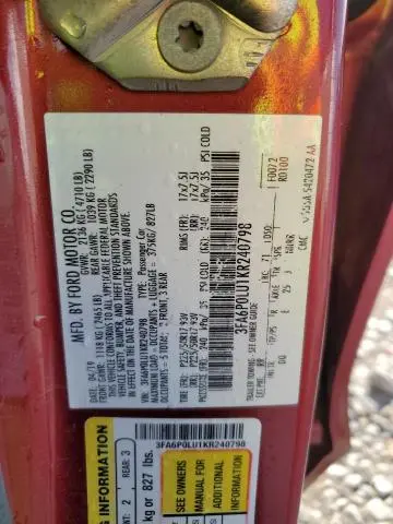 2019 FORD FUSION SE  