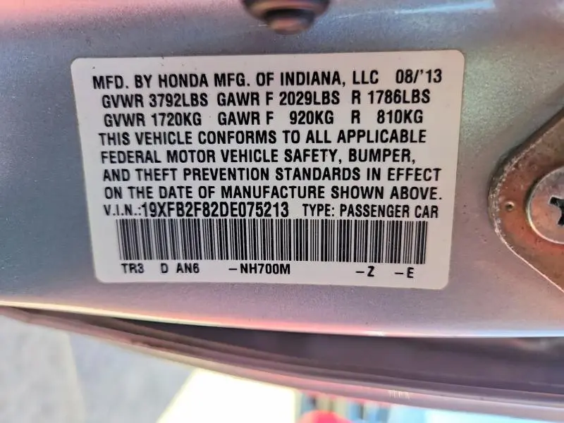 2013 HONDA CIVIC EX  
