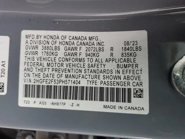 2023 HONDA CIVIC SPORT  