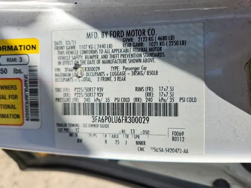 2015 FORD FUSION SE HYBRID  