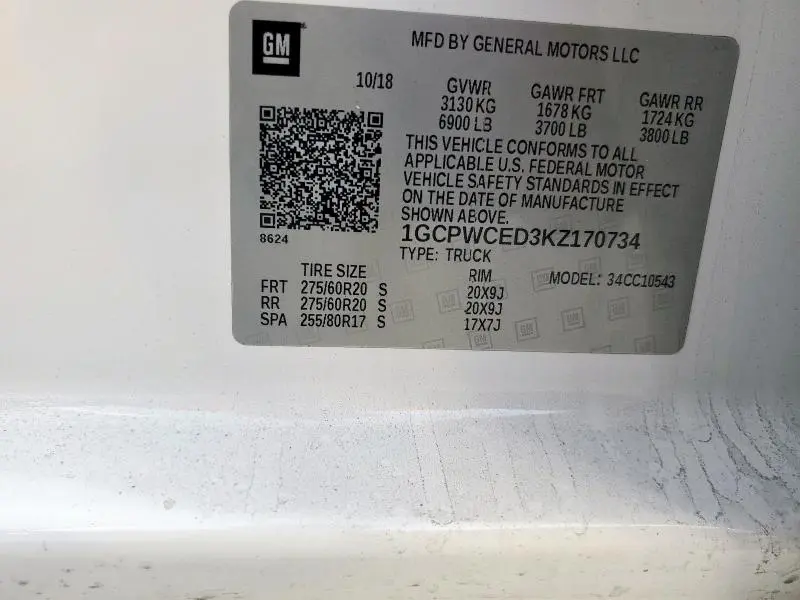 2019 CHEVROLET SILVERADO C1500 LT  