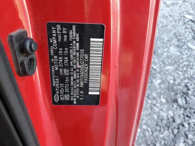 2016 HYUNDAI VELOSTER   