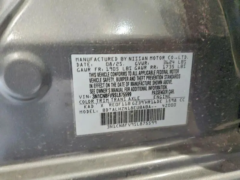 2025 NISSAN VERSA SR  