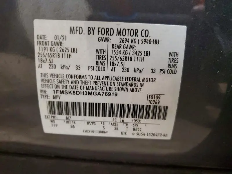 2021 FORD EXPLORER XLT  
