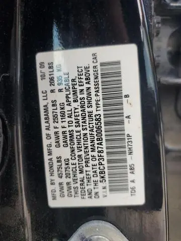 2010 HONDA ACCORD EXL  