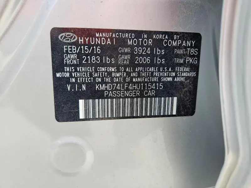 2017 HYUNDAI ELANTRA SE  
